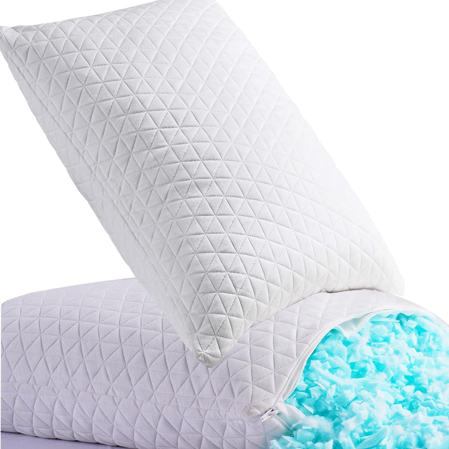 71NjrMvN-KL._AC_SL1500_.jpg Cooling Shredded Foam Pillow with Bamboo Rayon Cover - Image 1