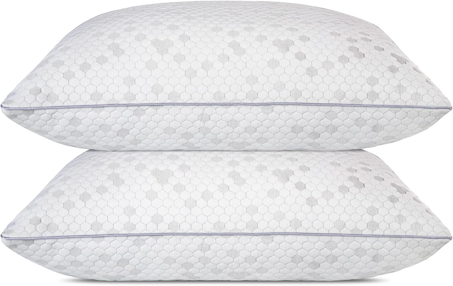 71Yjd9uTTUL._AC_SL1500_.jpg Shredded Memory Foam and Microfiber Pillow with Honeycomb Cover - Image 1