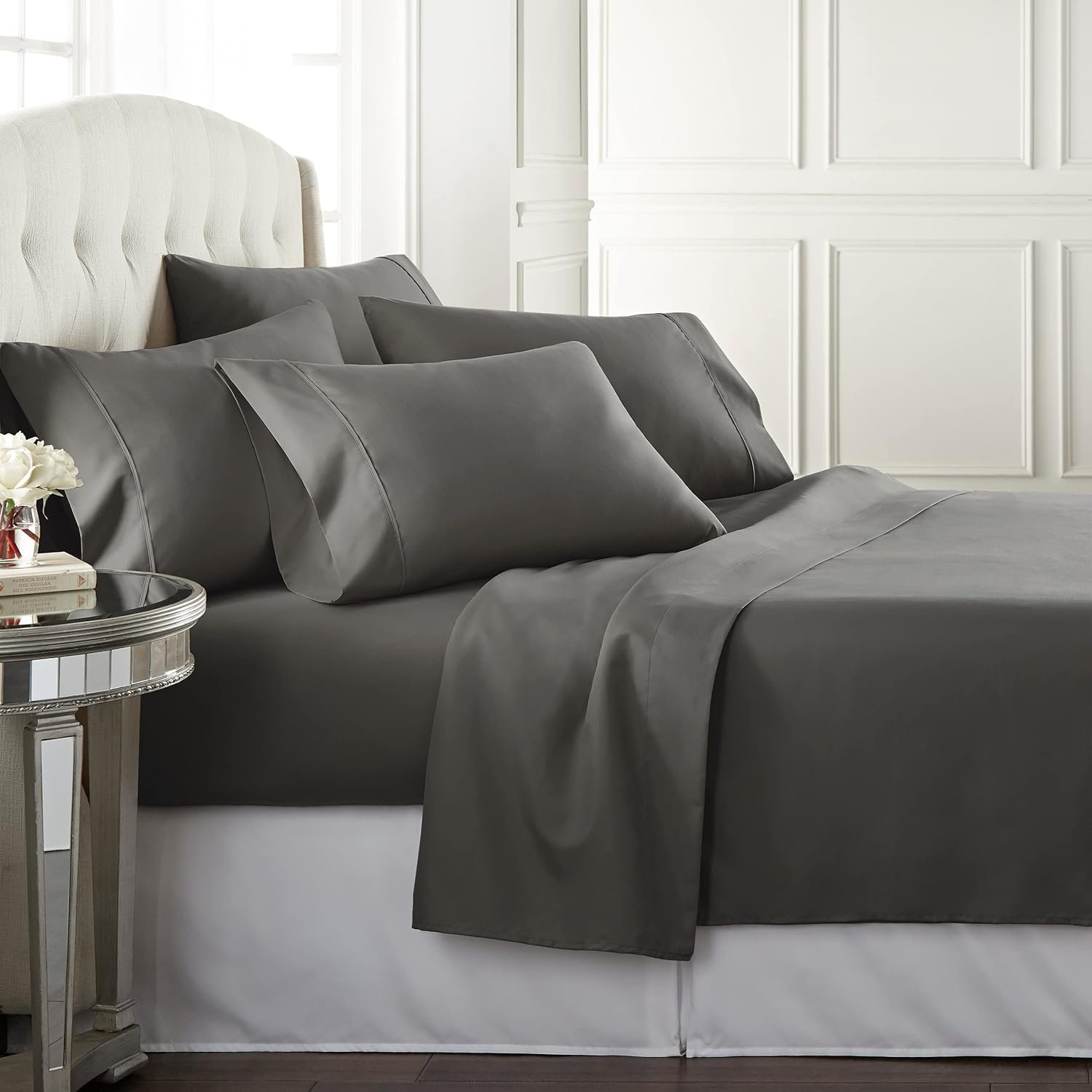71Zt6EVKrfL._AC_SL1500_.jpg Microfiber Sheet Set with Four Pillowcases and Moisture Resistance - Image 1