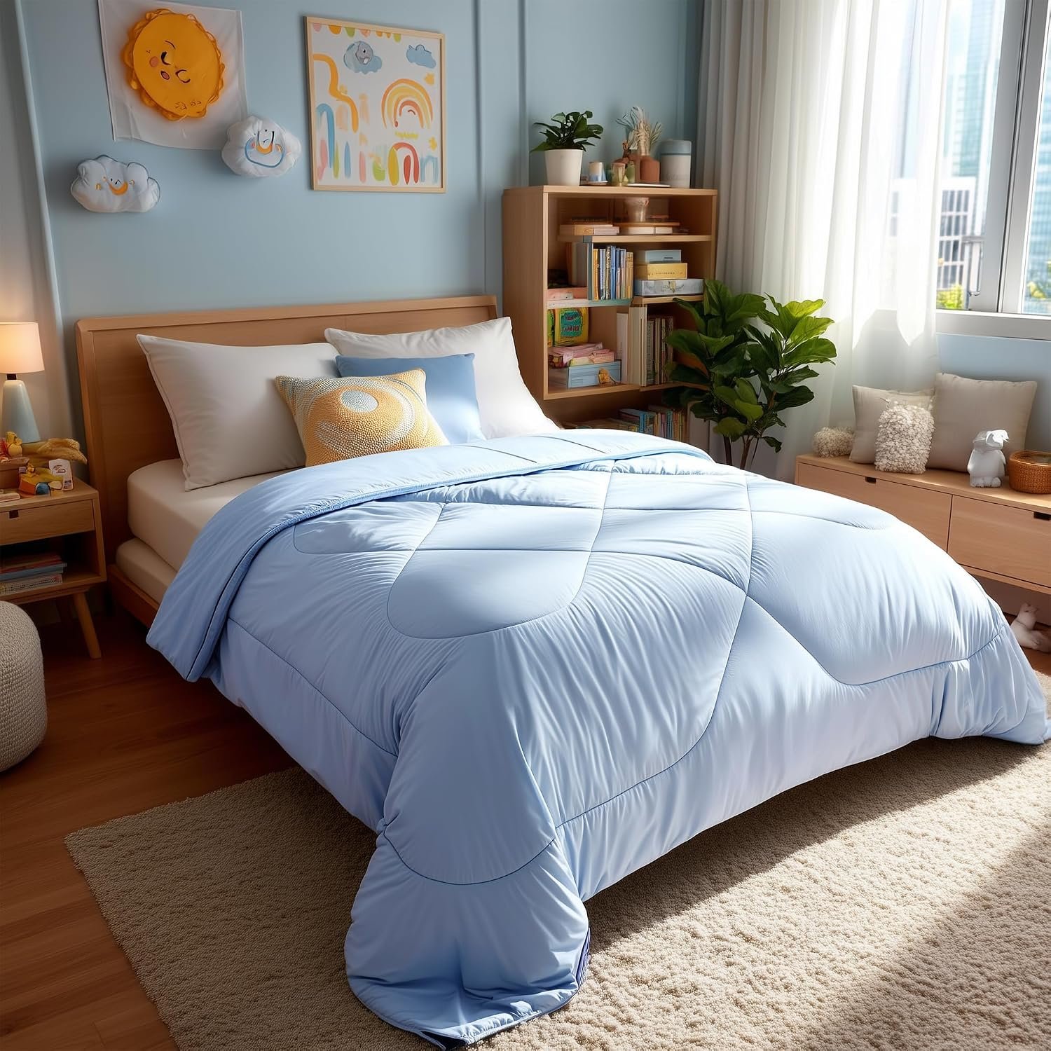 8132DKQ-XnL._AC_SL1500_.jpg Cooling Comforter with Dense Nylon Fabric and Ergonomic Design - Image 1