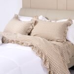 Ruffle Trim Cotton Percale Sheet Set with Wide Elastic