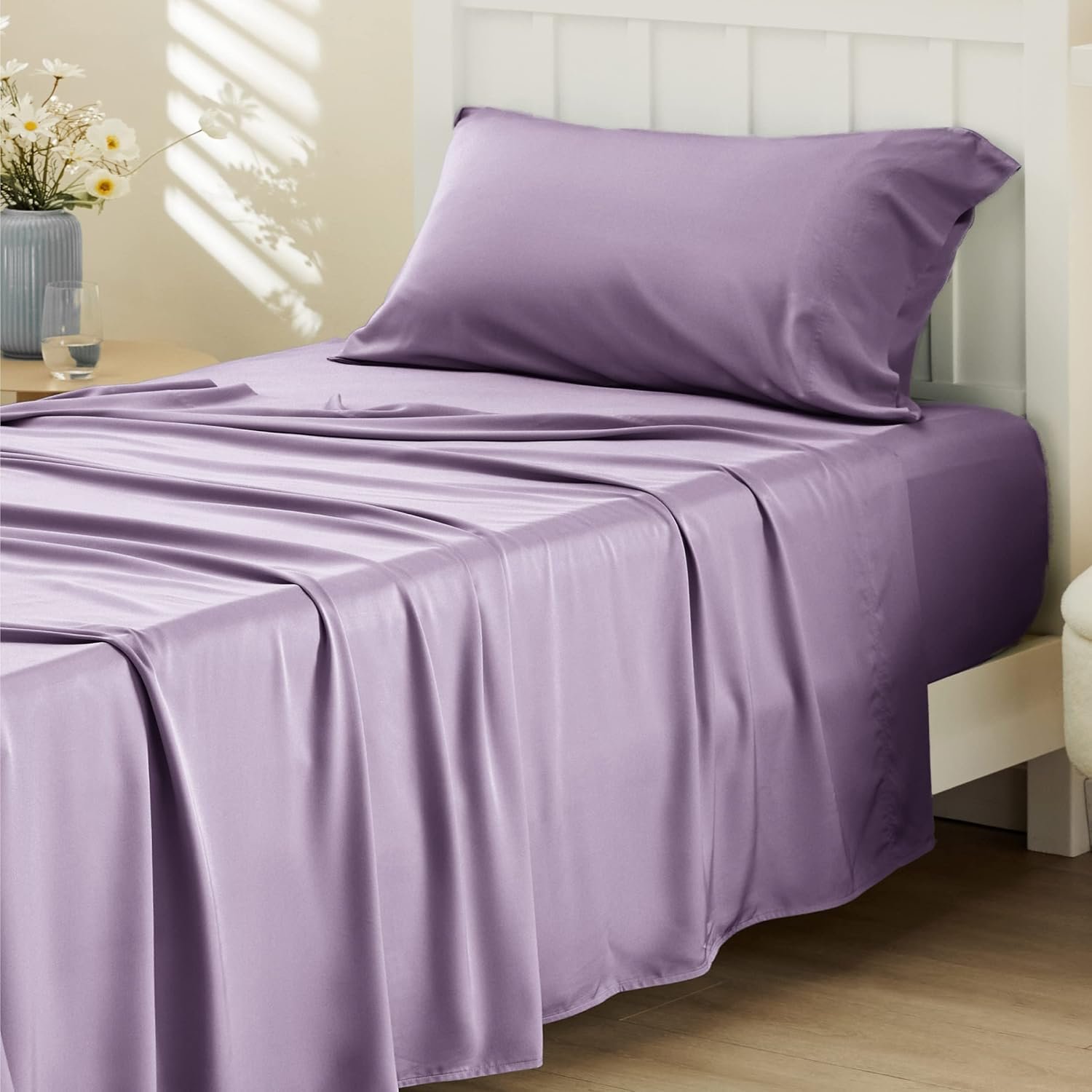 81eFoHS2LXL._AC_SL1500_.jpg Bamboo Viscose Sheet Set with Twill Weave and Cooling Feel - Image 1