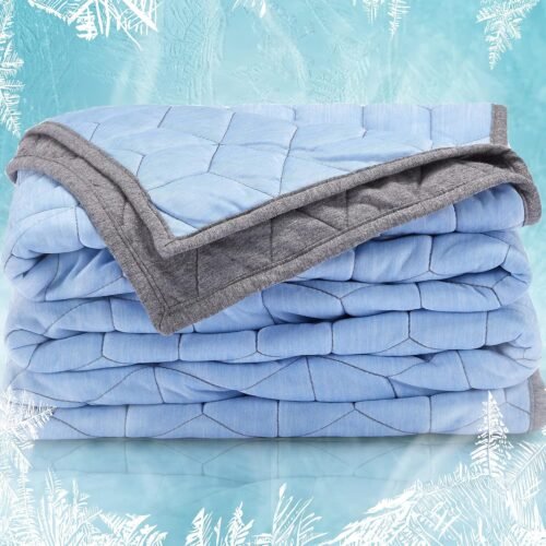 Double Sided Blanket with Cooling Nylon and Jersey Cotton